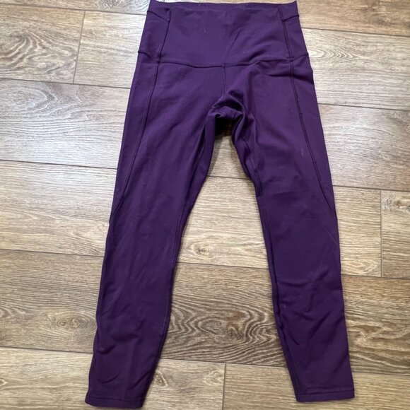 Lululemon Pure Practice Leggings Deep Zinfandel, Size 8, High Waist, Stretch - Picture 4 of 14